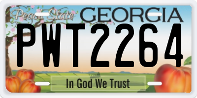 GA license plate PWT2264