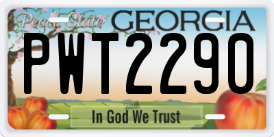 GA license plate PWT2290