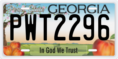 GA license plate PWT2296
