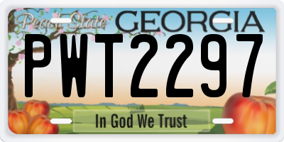 GA license plate PWT2297