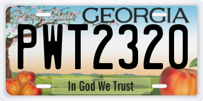 GA license plate PWT2320