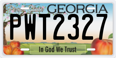 GA license plate PWT2327