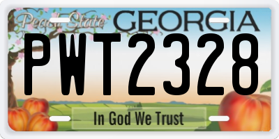 GA license plate PWT2328