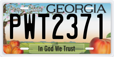 GA license plate PWT2371