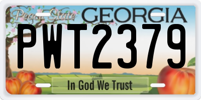 GA license plate PWT2379