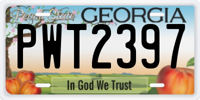 GA license plate PWT2397