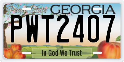 GA license plate PWT2407