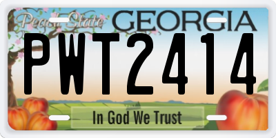 GA license plate PWT2414
