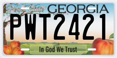 GA license plate PWT2421