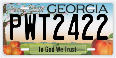GA license plate PWT2422