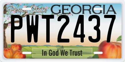 GA license plate PWT2437