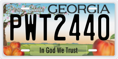 GA license plate PWT2440