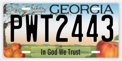 GA license plate PWT2443