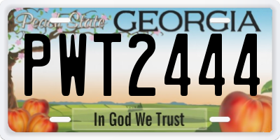 GA license plate PWT2444
