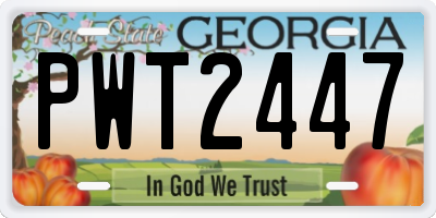 GA license plate PWT2447