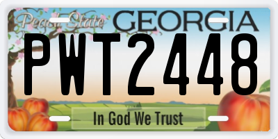 GA license plate PWT2448