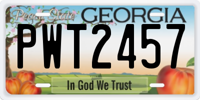 GA license plate PWT2457