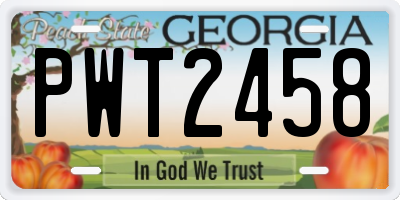 GA license plate PWT2458