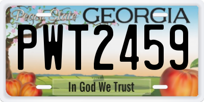 GA license plate PWT2459