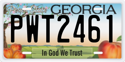 GA license plate PWT2461