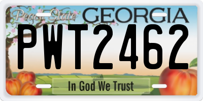 GA license plate PWT2462