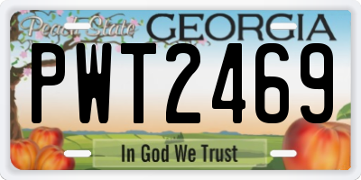 GA license plate PWT2469