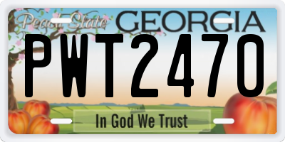 GA license plate PWT2470