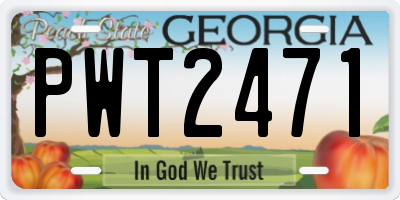 GA license plate PWT2471