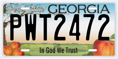 GA license plate PWT2472