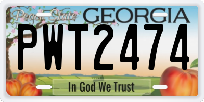 GA license plate PWT2474
