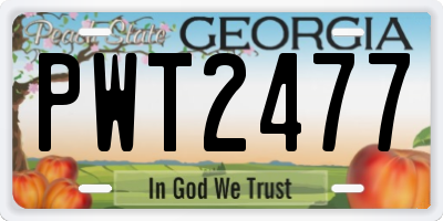 GA license plate PWT2477