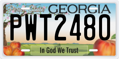 GA license plate PWT2480