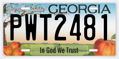GA license plate PWT2481