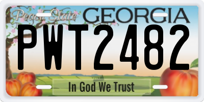 GA license plate PWT2482