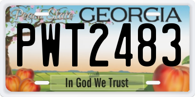 GA license plate PWT2483