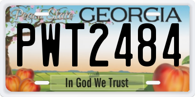 GA license plate PWT2484