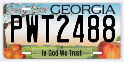 GA license plate PWT2488