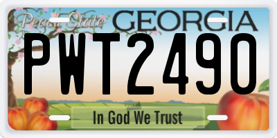 GA license plate PWT2490