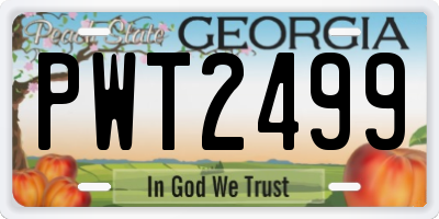GA license plate PWT2499