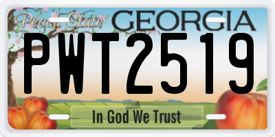 GA license plate PWT2519
