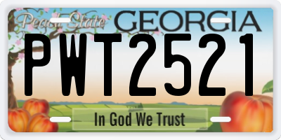 GA license plate PWT2521