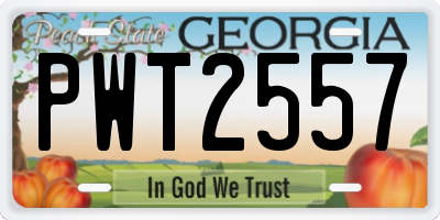 GA license plate PWT2557