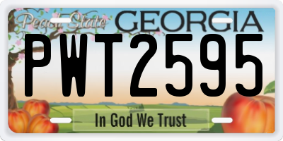 GA license plate PWT2595