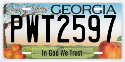 GA license plate PWT2597