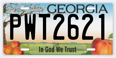 GA license plate PWT2621