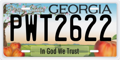 GA license plate PWT2622
