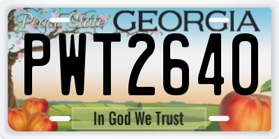 GA license plate PWT2640