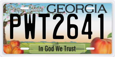 GA license plate PWT2641