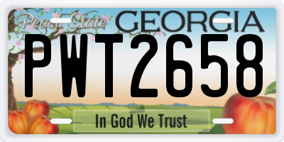 GA license plate PWT2658