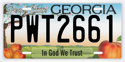 GA license plate PWT2661
